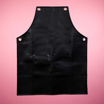 Black PU Faux Leather Hairdressing Apron (No Straps)