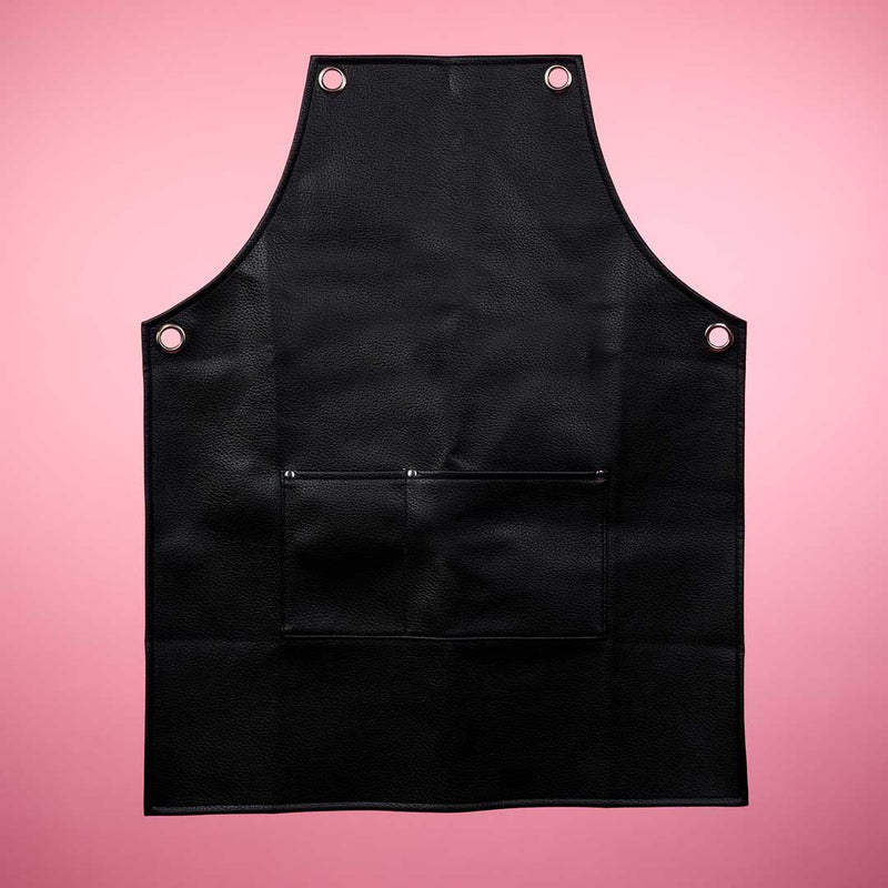 Black PU Faux Leather Hairdressing Apron (No Straps)