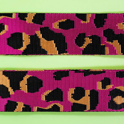 Pink Leopard Woven Strap Set