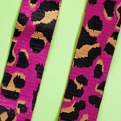 Pink Leopard Woven Strap Set